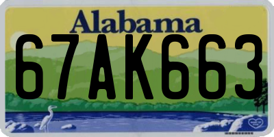 AL license plate 67AK663