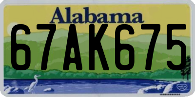 AL license plate 67AK675