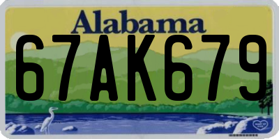 AL license plate 67AK679