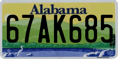 AL license plate 67AK685