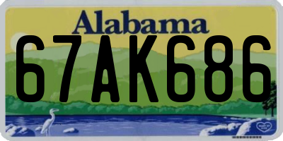 AL license plate 67AK686