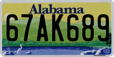 AL license plate 67AK689