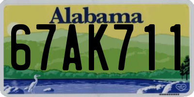 AL license plate 67AK711