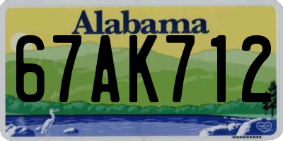 AL license plate 67AK712