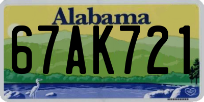 AL license plate 67AK721