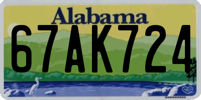 AL license plate 67AK724