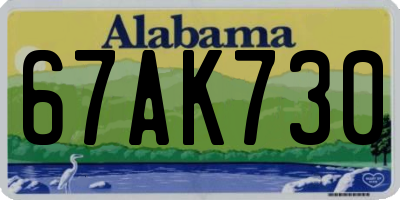 AL license plate 67AK730