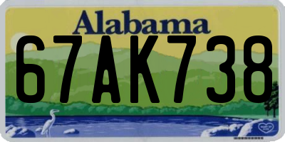 AL license plate 67AK738