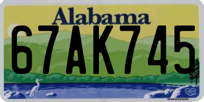 AL license plate 67AK745