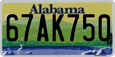 AL license plate 67AK750