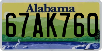 AL license plate 67AK760