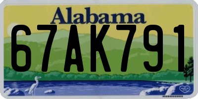 AL license plate 67AK791