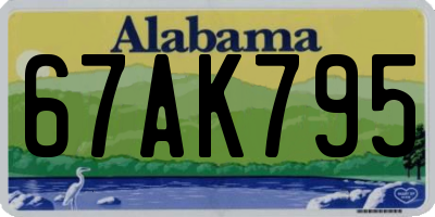 AL license plate 67AK795