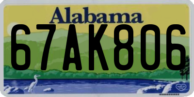 AL license plate 67AK806