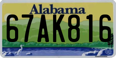AL license plate 67AK816