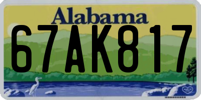 AL license plate 67AK817