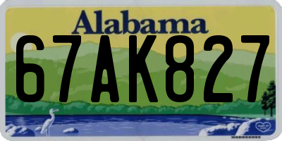 AL license plate 67AK827