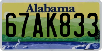 AL license plate 67AK833