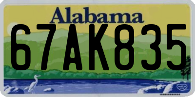 AL license plate 67AK835