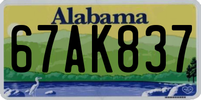 AL license plate 67AK837