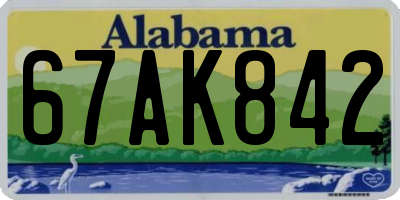 AL license plate 67AK842