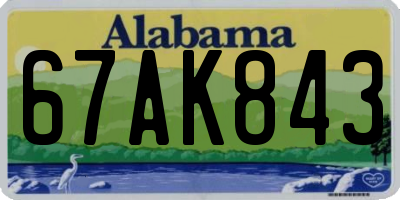 AL license plate 67AK843