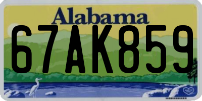 AL license plate 67AK859