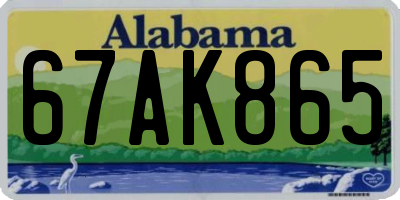 AL license plate 67AK865
