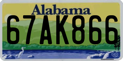 AL license plate 67AK866