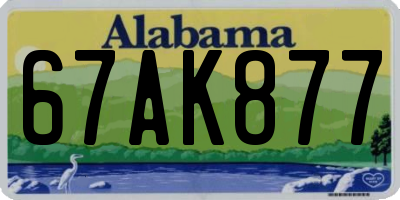 AL license plate 67AK877