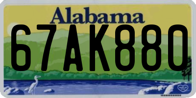 AL license plate 67AK880