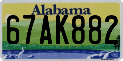 AL license plate 67AK882