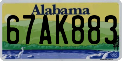 AL license plate 67AK883