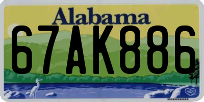 AL license plate 67AK886