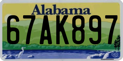 AL license plate 67AK897