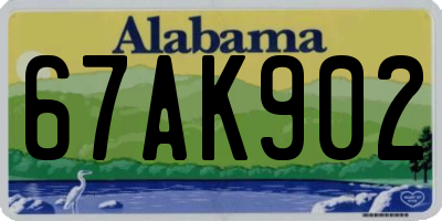 AL license plate 67AK902