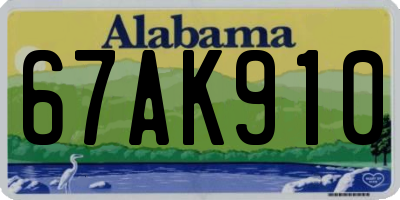 AL license plate 67AK910