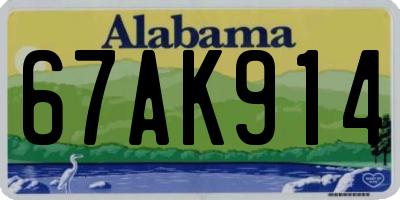 AL license plate 67AK914