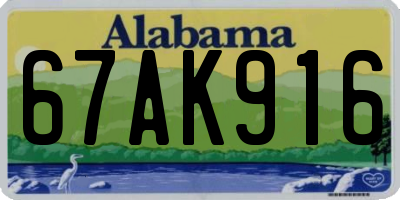 AL license plate 67AK916