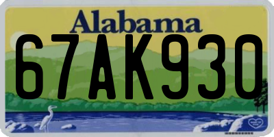 AL license plate 67AK930
