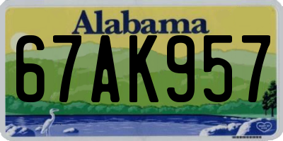 AL license plate 67AK957