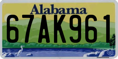 AL license plate 67AK961