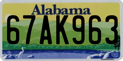 AL license plate 67AK963