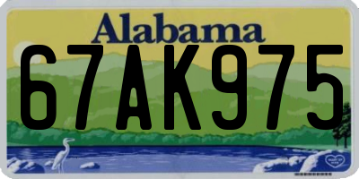 AL license plate 67AK975