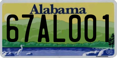 AL license plate 67AL001