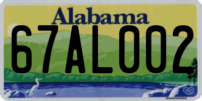 AL license plate 67AL002