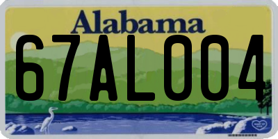AL license plate 67AL004