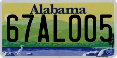 AL license plate 67AL005