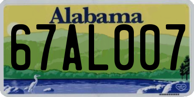 AL license plate 67AL007