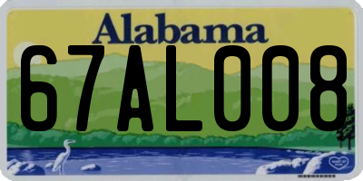 AL license plate 67AL008